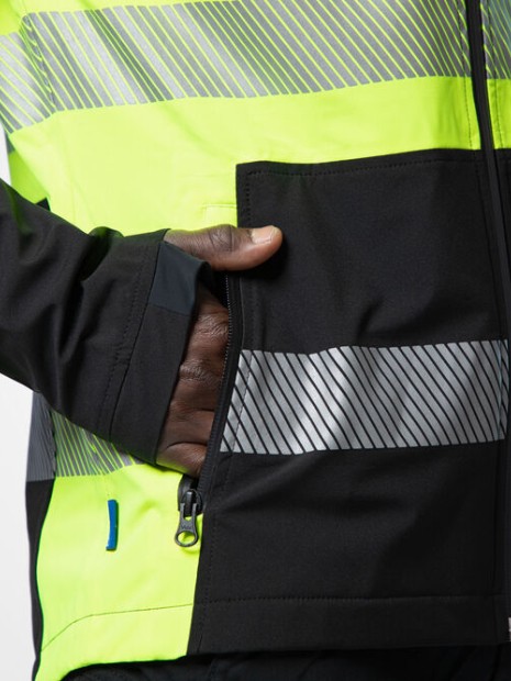 Softshells à personnaliser PROJOB 6442 SOFTSHELL IMPERMEABLE - EN ISO 20471 CLASSE 1 jaune/noir