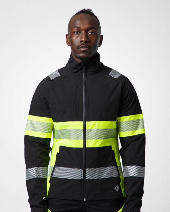 Veste personnalisable PROJOB 6442 SOFTSHELL IMPERMEABLE - EN ISO 20471 CLASSE 1
