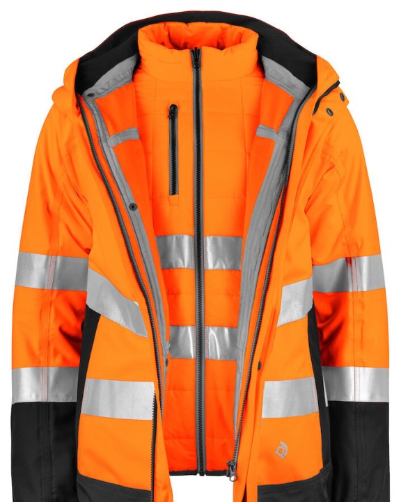 Veste personnalisable PROJOB 6445 PARKA 3 EN 1 - EN ISO 20471 CLASSE 3/2 - EN 343 3/2