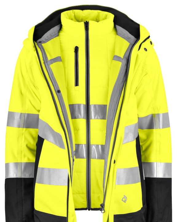 Veste personnalisable PROJOB 6445 PARKA 3 EN 1 - EN ISO 20471 CLASSE 3/2 - EN 343 3/2