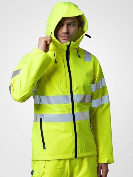 Softshells à personnaliser PROJOB 6450 VESTE SOFTSHELL CAPUCHE - EN ISO 20471 CLASSE 3/2 - EN343 3/3/X jaune/noir
