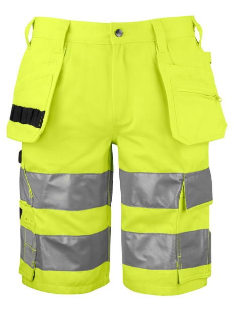 PROJOB 6535 SHORTS - EN ISO 20471 CLASSE 2/1 jaune/noir personnalisable