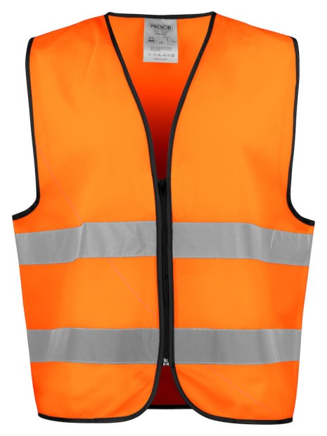 PROJOB 6709 CHASUBLE PRIO ZIPPEE - EN ISO 20471 CLASSE 2 orange/noir personnalisable