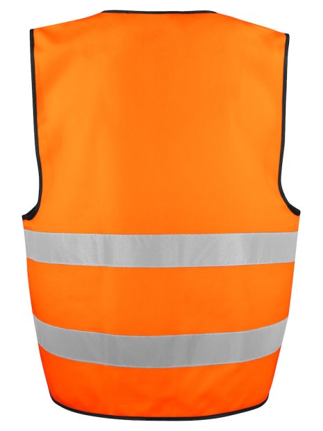 PROJOB 6709 CHASUBLE PRIO ZIPPEE - EN ISO 20471 CLASSE 2 orange/noir personnalisable