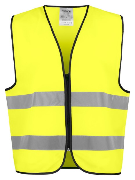PROJOB 6709 CHASUBLE PRIO ZIPPEE - EN ISO 20471 CLASSE 2 jaune/noir personnalisable
