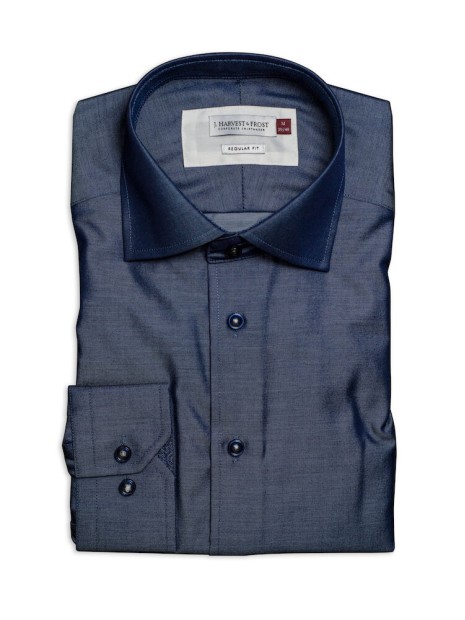 J. HARVEST & FROST Red Bow 120 
Chemise Regular Fit Hommes indigo personnalisable