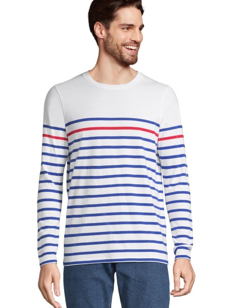 T-Shirts à personnaliser SOL'S Matelot Lsl Men White/Royal Blue/Red
