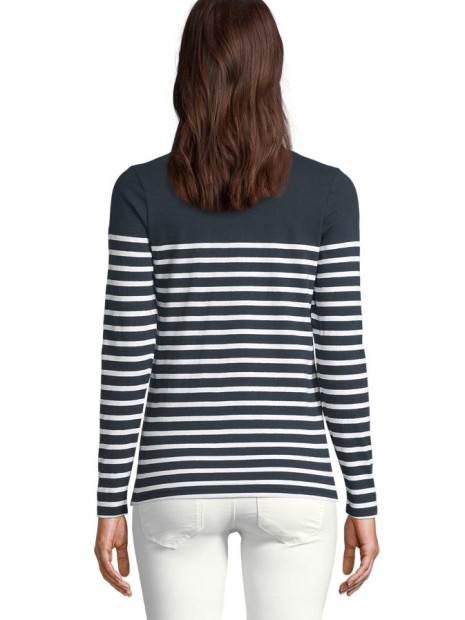 T-Shirts à personnaliser SOL'S Matelot Lsl Women french marine / blanc