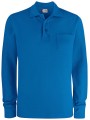 CLIQUE Basic Polo Pocket L/S bleu royal personnalisable