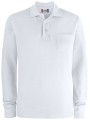 CLIQUE Basic Polo Pocket L/S blanc personnalisable