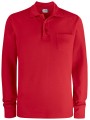 CLIQUE Basic Polo Pocket L/S rouge personnalisable