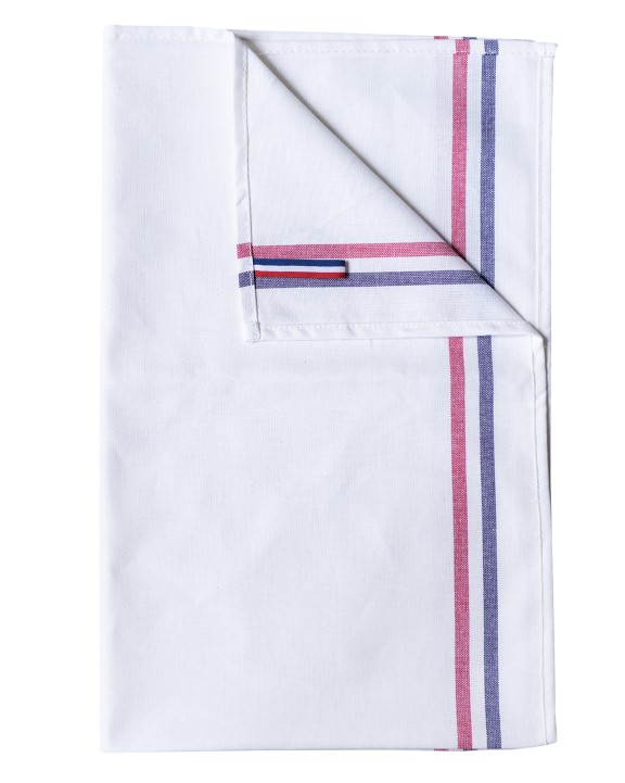 Produit éponge personnalisable KARIBAN Essuie-vaisselle 2 rayures Origine France Garantie