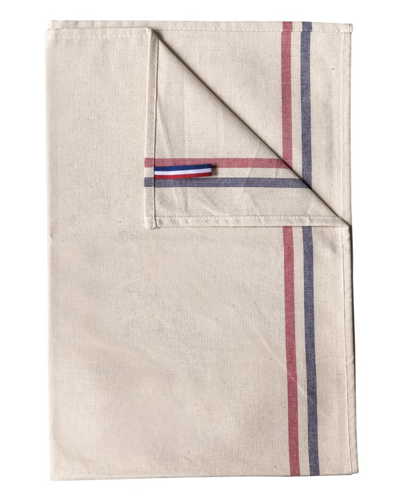 Produit éponge personnalisable KARIBAN Essuie-vaisselle 2 rayures Origine France Garantie