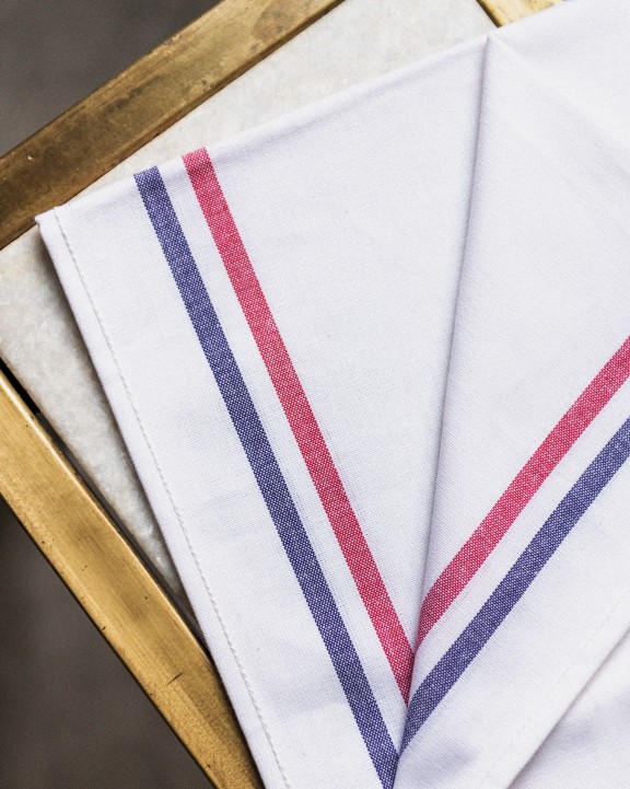 KARIBAN Spültuch, zwei Streifen „Origine France garantie“ Bad Artikel personalisierbar