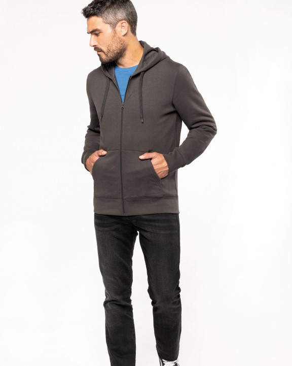 KARIBAN Umweltfreundliches Kapuzensweatshirt mit Reißverschluss Herren Sweatshirt personalisierbar