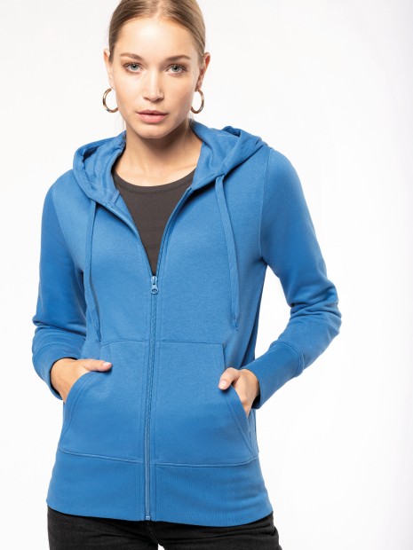 Sweat-shirts à personnaliser KARIBAN Sweat-shirt écoresponsable zippé à capuche femme 
