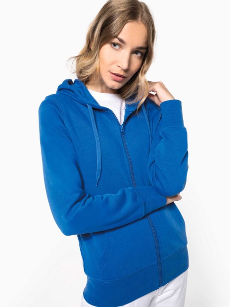 Sweat-shirts à personnaliser KARIBAN Sweat-shirt écoresponsable zippé à capuche femme 
