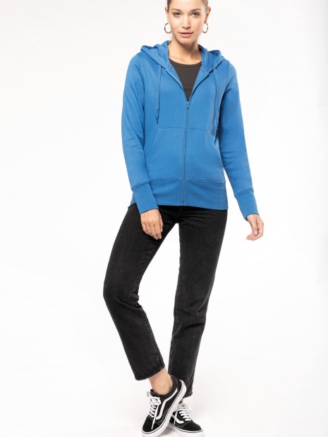 Sweat-shirts à personnaliser KARIBAN Sweat-shirt écoresponsable zippé à capuche femme 