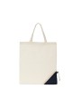 KIMOOD Sac shopping pliable natural / navy blue personnalisable
