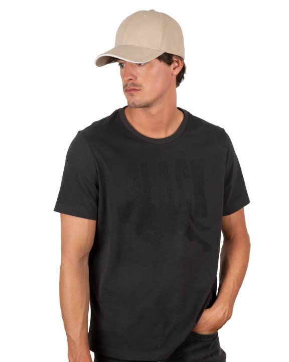 K-UP 6-Panel-Kappe aus biologischer Baumwolle mit Kontrast-Sandwichschirm Kappe personalisierbar