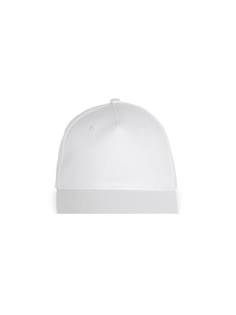 K-UP Casquette en coton recyclé - 5 panneaux blanc personnalisable