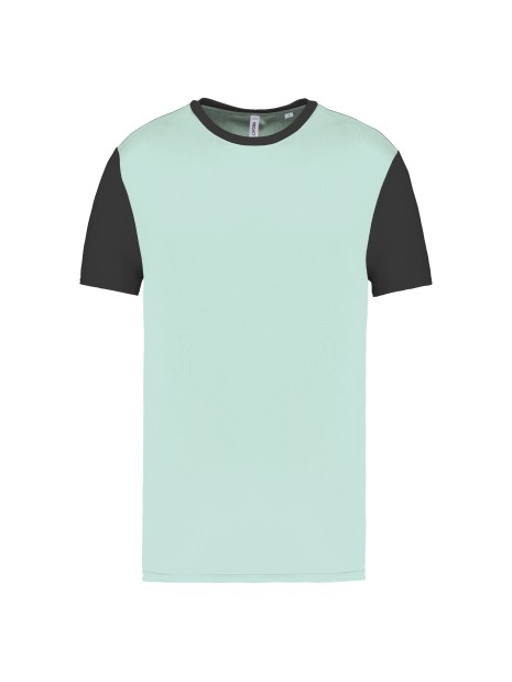 PROACT Maillot manches courtes bicolore unisexe ice mint / dark grey personnalisable