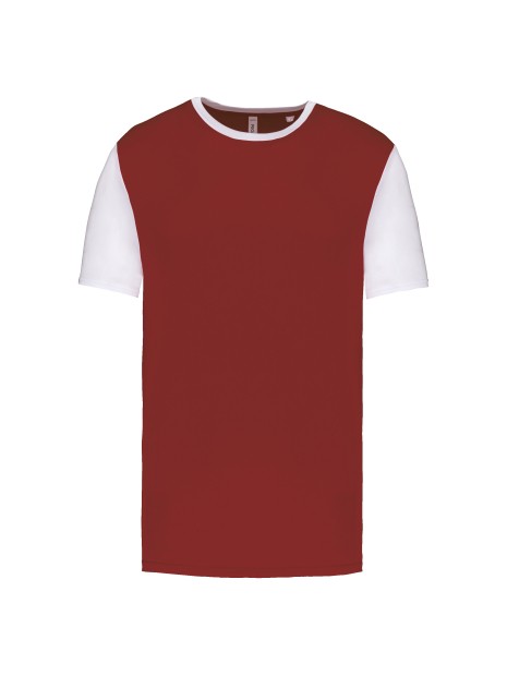 PROACT Maillot manches courtes bicolore unisexe garnet / white personnalisable