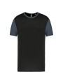 PROACT Maillot manches courtes bicolore unisexe black / sporty grey personnalisable