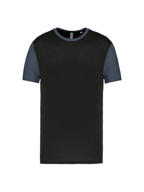 PROACT Maillot manches courtes bicolore unisexe black / sporty grey personnalisable