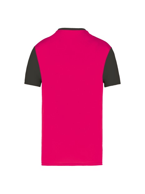 PROACT Maillot manches courtes bicolore unisexe sporty pink / dark grey personnalisable