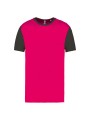 PROACT Maillot manches courtes bicolore unisexe sporty pink / dark grey personnalisable