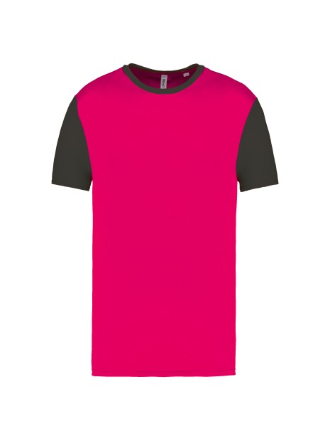 PROACT Maillot manches courtes bicolore unisexe sporty pink / dark grey personnalisable