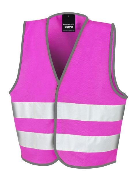 RESULT Gilet de visibilité enfant rose fluo personnalisable