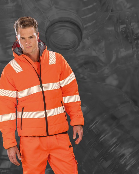 RESULT Sicherheitsjacke aus wattiertem, recyceltem Ripstop Jacke personalisierbar