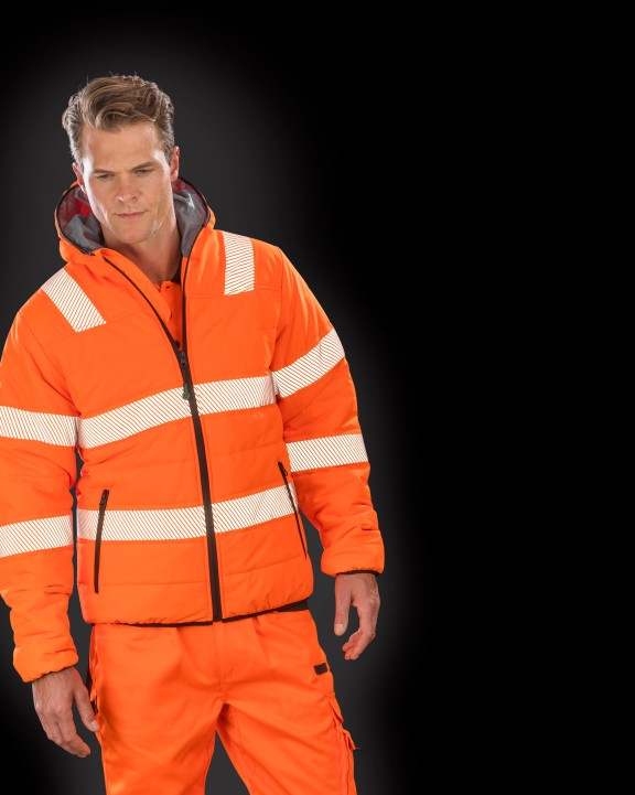 RESULT Sicherheitsjacke aus wattiertem, recyceltem Ripstop Jacke personalisierbar