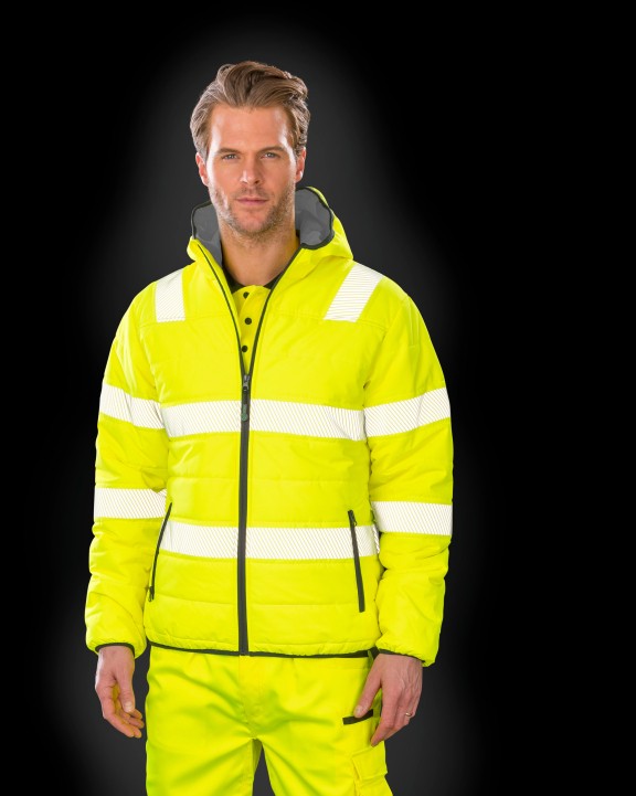 RESULT Sicherheitsjacke aus wattiertem, recyceltem Ripstop Jacke personalisierbar
