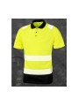 RESULT Polo de sécurité recyclé jaune fluo/noir personnalisable