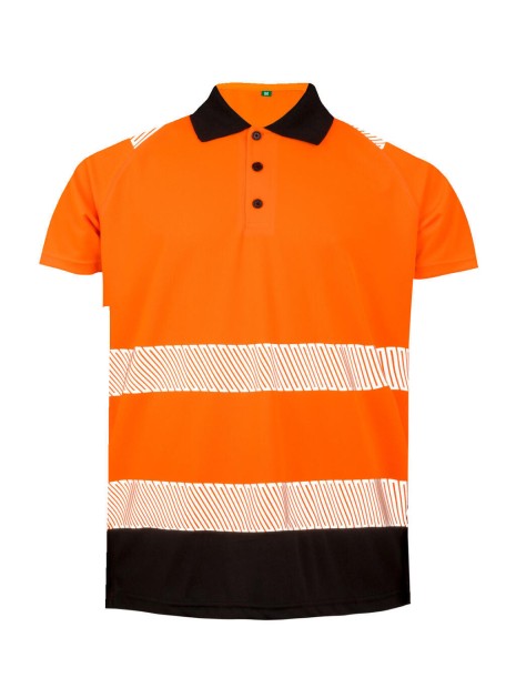 RESULT Polo de sécurité recyclé flo orange personnalisable