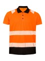 RESULT Polo de sécurité recyclé orange/noir personnalisable