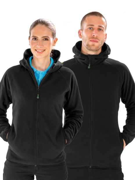 Laines polaires à personnaliser RESULT Veste à capuche en micropolaire recyclée 