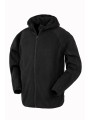RESULT Veste à capuche en micropolaire recyclée noir personnalisable