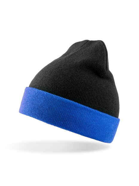 RESULT Bonnet classique recyclé noir/royal personnalisable