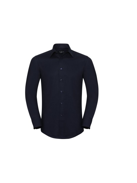 RUSSELL Chemise homme Oxford manches longues bright navy personnalisable