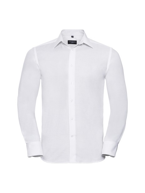 RUSSELL Chemise homme Oxford manches longues blanc personnalisable