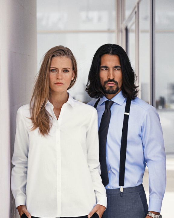 Hemd J. HARVEST & FROST Green Bow 01 
Hemd Relaxed Fit Dames voor bedrukking &amp; borduring