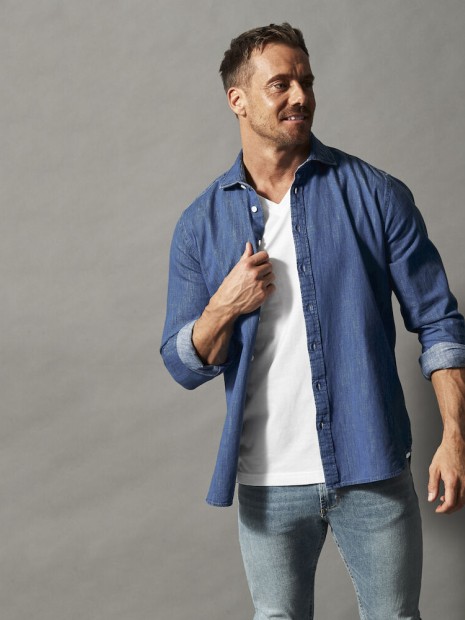 Chemises à personnaliser COTTOVER CHEMISE DENIM CONFORT HOMME - CERTIFIÉ GOTS 