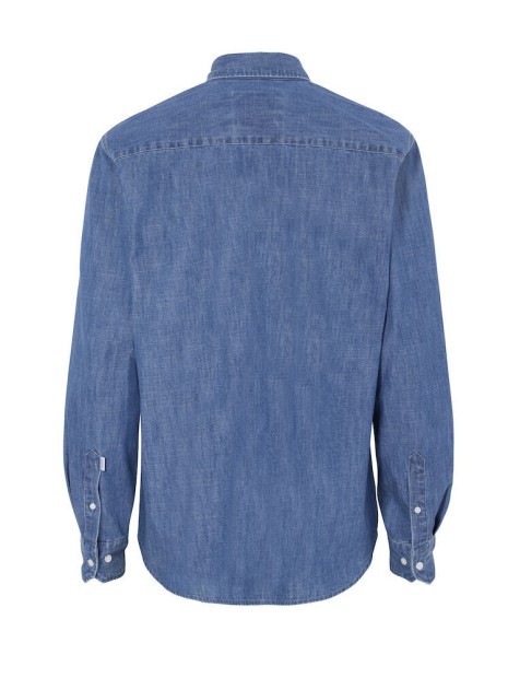 COTTOVER CHEMISE DENIM CONFORT HOMME - CERTIFIÉ GOTS bleu personnalisable