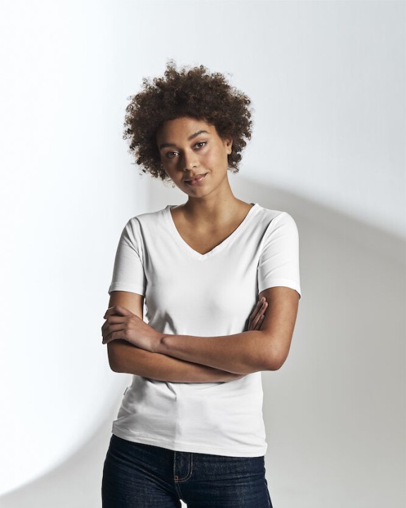 COTTOVER Stretch V-neck Lady T-Shirt personalisierbar