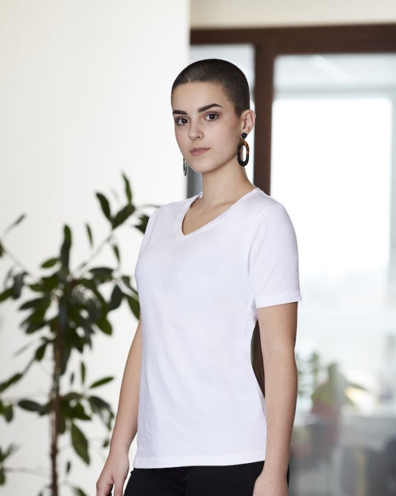COTTOVER Stretch V-neck Lady T-Shirt personalisierbar