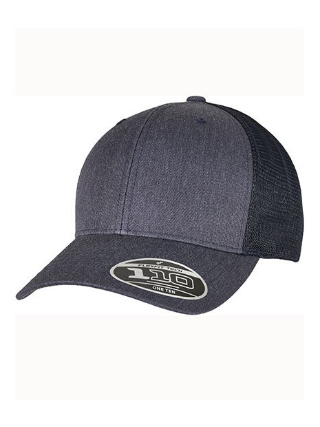 FLEXFIT 110 FLEXFIT MELANGE TRUCKER heather bleu marine personnalisable